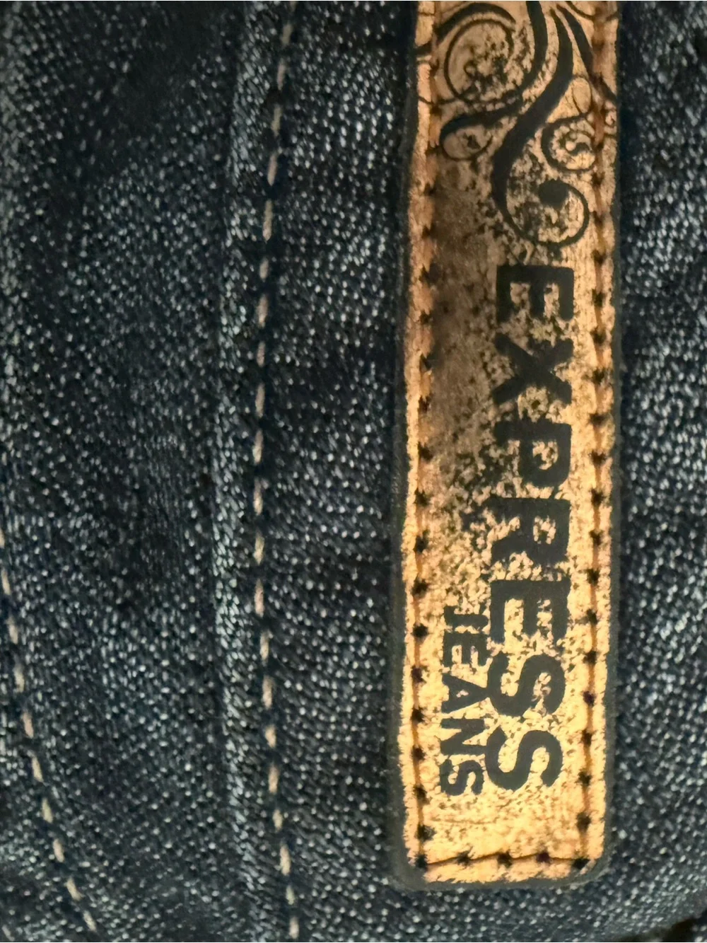 Express Dark Blue Distressed Denim Shorts - Picture 4 of 4